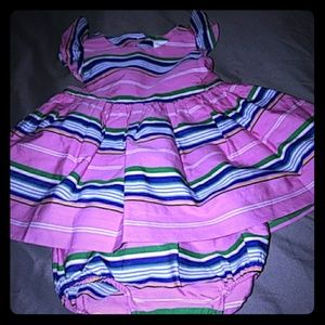 Ralph Lauren (3 mo) girls formal pink stripe dress